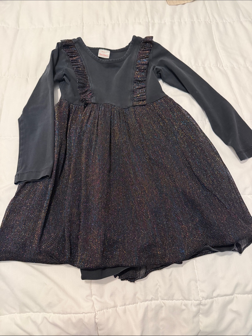 Hanna Andersson Black Sparkle Long-Sleeve Dress